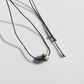 Vintage Geometric Natural Stone Bead Pendant Necklace Adjustable Black Rope Collarbone Chain Unisex Boho Jewelry Gift-Spotted Stone