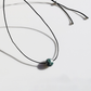 Vintage Geometric Natural Stone Bead Pendant Necklace Adjustable Black Rope Collarbone Chain Unisex Boho Jewelry Gift-Blue point stone