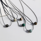 6-piece Vintage Geometric Natural Stone Bead Pendant Necklace Adjustable Black Rope Collarbone Chain Unisex Boho Jewelry Gift