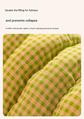 M size Green Plaid Cat Cave Bed Winter Warm Enclosed Pet House Cozy Cat Sleeping Bag Semi-Enclosed Cat Nest Small Dog Bed PP Cotton Filling Washable Pet Supplies