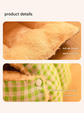 M size Yellow Plaid Cat Cave Bed Winter Warm Enclosed Pet House Cozy Cat Sleeping Bag Semi-Enclosed Cat Nest Small Dog Bed PP Cotton Filling Washable Pet Supplies