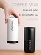 Black Stainless Steel Coffee Mug 500ml Vacuum Insulated Travel Cup 8 Hours Heat Retention Leak-Proof Lid 304 Food-Grade Steel Portable Office Car Tumbler Reusable Gift Cup
