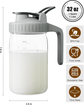 Orange Glass Mason Jar Pitcher 32oz with Flip Lid Pour Spout Milk Jug Leak-Proof Airtight Seal Wide Mouth Beverage Container Cold Brew Coffee Iced Tea Juice Milk Dispenser Fridge Storage