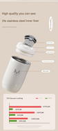 Black Premium 316 Stainless Steel Coffee Tumbler - 350ml Vacuum Insulated Travel Mug with Sip Lid, Leak-Proof Egg Shape Design, Hot & Cold Beverage Cup for Office Commute Outdoor Gift