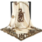 Off-white Leopard Print Chain Pattern Elegant 90x90cm Satin Silk Scarf for Women - Double-Sided Printed Square Headscarf Shawl Wrap - Lightweight Versatile Fashion Accessory for Mother&