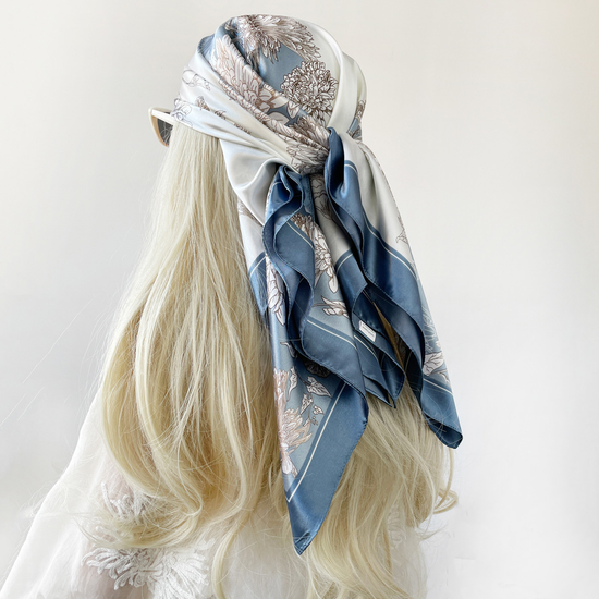 Blue Gift Box Set Elegant 90x90cm Women&