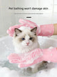 Orange Silicone Pet Bathing Gloves - Pink Double-Sided Design for Cats and Dogs - Gentle Massage, Easy Lather, Durable and Waterproof, Ideal for Pet Grooming and Home Use