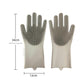 Grey Silicone Pet Bathing Gloves - Pink Double-Sided Design for Cats and Dogs - Gentle Massage, Easy Lather, Durable and Waterproof, Ideal for Pet Grooming and Home Use