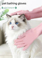 Blue Silicone Pet Bathing Gloves - Pink Double-Sided Design for Cats and Dogs - Gentle Massage, Easy Lather, Durable and Waterproof, Ideal for Pet Grooming and Home Use