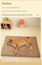 Pink XL size Pet Dog Bed Mat - Plush Short Fur Cover with Wave Foam Padding - Washable Removable Cover, Non-Slip Base, Warm Winter Cushion for Dogs and Cats, Multiple Sizes