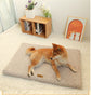 Silver-gray XL size Pet Dog Bed Mat - Plush Short Fur Cover with Wave Foam Padding - Washable Removable Cover, Non-Slip Base, Warm Winter Cushion for Dogs and Cats, Multiple Sizes