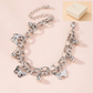 Silvery Butterfly Charm Layered Chain Bracelet - Gold and Silver Alloy Finish - Adjustable Double Strand Design, Lightweight Everyday Wear, Gift Ready，Gift Box Set