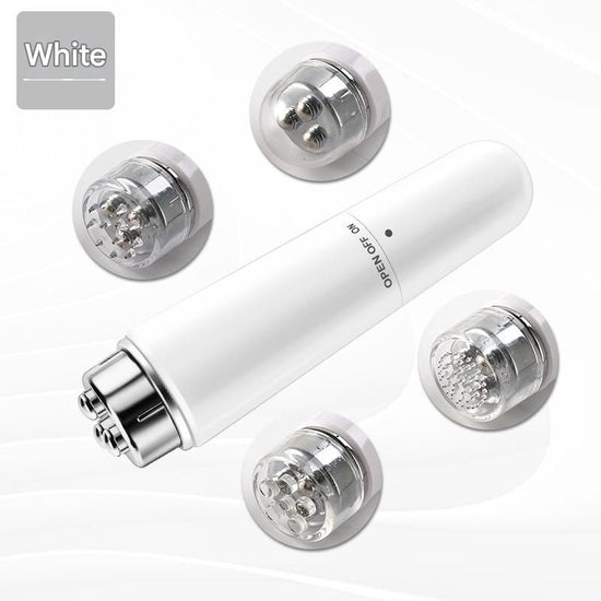 White Electric Eye Massager Pen - Vibration Massage Wand for Eye Area, Face, and Neck - Battery Operated Skincare Tool（Batteries not included）, Compact Daily Use, Gift Ready