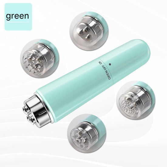 Green Electric Eye Massager Pen - Vibration Massage Wand for Eye Area, Face, and Neck - Battery Operated Skincare Tool（Batteries not included）, Compact Daily Use, Gift Ready