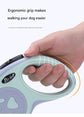 Black Automatic Retractable Dog Leash - 3M Extendable Lead with One-Handed Brake Lock - ABS Casing, Ergonomic Grip, Tangle-Free Nylon Tape, Outdoor Walking Essential