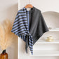 Black and Grey Color blocking Striped Women&