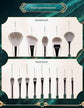 14-Piece Green Brush Storage BagSynthetic Fibre Makeup Brush Set - Soft Bristles, Long Handles, Complete Face and Eye Kit, Beginner Friendly Beauty Tools for Foundation, Blush, and Eyeshadow Application