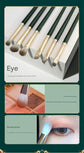 14-Piece Green Brush Storage BagSynthetic Fibre Makeup Brush Set - Soft Bristles, Long Handles, Complete Face and Eye Kit, Beginner Friendly Beauty Tools for Foundation, Blush, and Eyeshadow Application