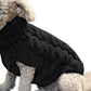 Black M size Cosy Cable Knit Dog Jumper -  Warm Winter Pet Clothing, Soft High Neck Design, Small to Medium Dogs, Easy Wear Pullover Style, Ideal for Chilly Evenings and Outdoor Walks