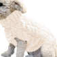 White XL size Cosy Cable Knit Dog Jumper -  Warm Winter Pet Clothing, Soft High Neck Design, Small to Medium Dogs, Easy Wear Pullover Style, Ideal for Chilly Evenings and Outdoor Walks