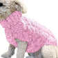 Pink L size Cosy Cable Knit Dog Jumper -  Warm Winter Pet Clothing, Soft High Neck Design, Small to Medium Dogs, Easy Wear Pullover Style, Ideal for Chilly Evenings and Outdoor Walks
