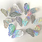 3D Butterfly Wall Stickers - Iridescent Silver Paper - 72pcs Set, Hollow Cut Design, Removable Decor for Home, Party, Wedding, Kids Room, Easy Peel and Stick-Style A