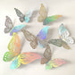 3D Butterfly Wall Stickers - Iridescent Silver Paper - 72pcs Set, Hollow Cut Design, Removable Decor for Home, Party, Wedding, Kids Room, Easy Peel and Stick-Style C