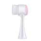 Pink 3D Dual-Sided Facial Cleansing Brush - Silicone and Soft Bristle - Manual Face Scrubber for Deep Pore Cleaning, Exfoliation, and Makeup Removal, Gentle Skin Care Tool for Daily Use