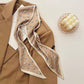 2-piece Coffee Geometry and Strawberry French Style Long Silk Scarf - Coffee  Print - Versatile Skinny Neck Ribbon, Hair Tie, Bag Handle Accessory, Elegant Office Wear, Lightweight Polyester