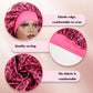 Aries-Rose Red Leopard Print Satin Sleep Bonnet -  Large Size Hair Protection Cap with Elastic Band, Soft Lined for Curly Hair, Night Wear and Spa Use
