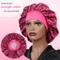 Aries-Rose Red Leopard Print Satin Sleep Bonnet -  Large Size Hair Protection Cap with Elastic Band, Soft Lined for Curly Hair, Night Wear and Spa Use