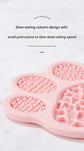 Brown Silicone Slow Feeder Lick Mat for Dogs and Cats - Paw Shaped Non Slip Pet Bowl with Suction Cups - BPA Free, Dishwasher Safe, Freezer Safe, Anxiety Relief, Easy Clean, 20x17cm - Pink, Brown, Yellow