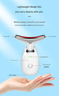 Red Neck and Face Massager - 3 Colour Light Therapy, EMS Microcurrent, Vibration & Heat - Rechargeable Anti-Ageing Device for Wrinkles, Neck Lines, Jawline & Skin Tightening - Portable Home Beauty Tool