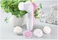 Pink 5-in-1 Electric Facial Cleansing Brush - Rotating Face Scrubber with 5 Interchangeable Heads for Deep Pore Cleaning, Exfoliating & Massaging - Battery Operated (2 x AA, Not Included)
