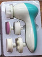 Green 5-in-1 Electric Facial Cleansing Brush - Rotating Face Scrubber with 5 Interchangeable Heads for Deep Pore Cleaning, Exfoliating & Massaging - Battery Operated (2 x AA, Not Included)