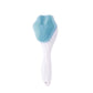 Blue Silicone Cat Paw Face Brush - Long Handle Manual Facial Cleanser for Deep Pore Cleaning, Exfoliating & Massaging - Soft Bristles for Blackhead Removal, Gentle on Skin, Travel Friendly