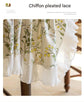 cream-colored 135*135 Dimensions include lace French Vintage Tablecloth - Pearl Yarn Polyester with Pleated Ruffle Edge - Floral Print Table Cover for Dining, Coffee Table, Bedside, Home Decor, Party, Gift Ready