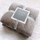 Brown 70*100cm Flannel Fleece Blanket - Quilted Diamond Pattern, Soft & Warm Polyester Throw for Office Nap, Sofa, Travel & Bed Use
