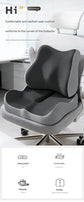 2-piece Orange Ergonomic Memory Foam Seat Cushion with Lumbar Support - Breathable Contoured Design for Office, Car, and Home Use - Relieves Tailbone Pressure, Improves Posture, and Enhances Comfort for Prolonged Sitting