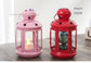 3-piece White and Pink and Red European Style Star Cutout Metal Candle Lantern - Handcrafted Iron & Glass Decorative Lamp for Christmas, Home, Wedding, Party Easy to carry - Perfect for Living Room, Bedroom, Study