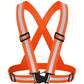 Orange Adjustable Reflective Safety Vest - High Visibility Elastic Straps for Night Running, Cycling & Construction, Lightweight Polyester Reflective Harness for Adults