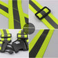 Orange Adjustable Reflective Safety Vest - High Visibility Elastic Straps for Night Running, Cycling & Construction, Lightweight Polyester Reflective Harness for Adults