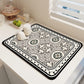 Diatom Mud Kitchen Counter Mat - Quick Dry Absorbent Non-Slip Draining Pad for Sink Benchtop 50cm x 80cm(Intricate and vintagee)