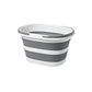 Grey Foldable Collapsible Bucket - 16L Portable Space Saving Basin for Laundry Cleaning Outdoor Use