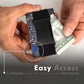 Army green Slim RFID Blocking Aluminum Card Holder - Metal Wallet with Cash Strap Minimalist Card Case
