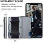 Orange Slim RFID Blocking Aluminum Card Holder - Metal Wallet with Cash Strap Minimalist Card Case