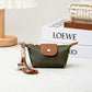 Green Mini Nylon Coin Purse with Wrist Strap - Compact Zipper Key Holder Pouch for Cards Lipstick and Earphones