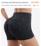 Leopard Print Yoga Set - Twist Front Sports Bra with Criss Cross Back and High Waisted Butt Lifting Shorts(Size:S)