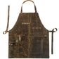 Retro PU Leather Apron - Multi-Pocket Cross-Neck Craftsman Workwear for Woodworking BBQ
