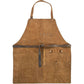 Retro PU Leather Apron - Multi-Pocket Cross-Neck Craftsman Workwear for Woodworking BBQ